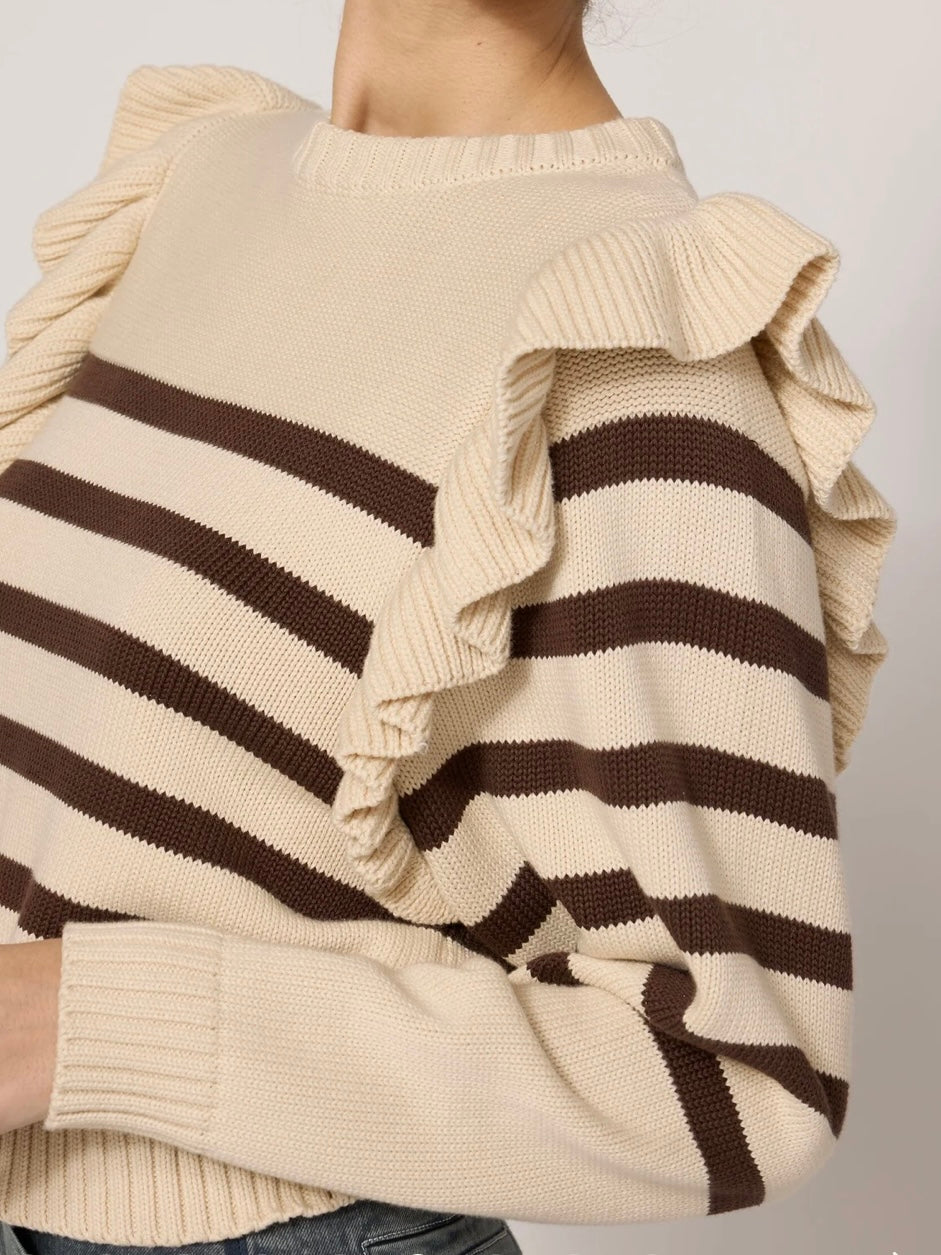 Cleobella Blair Sweater in Cream/Brown