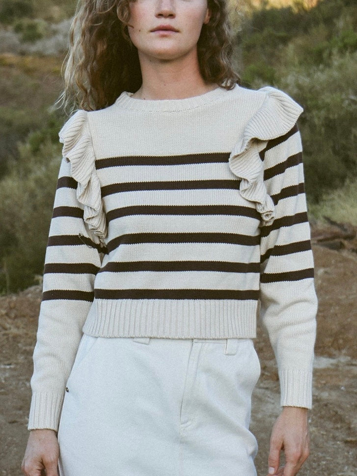 Cleobella Blair Sweater in Cream/Brown