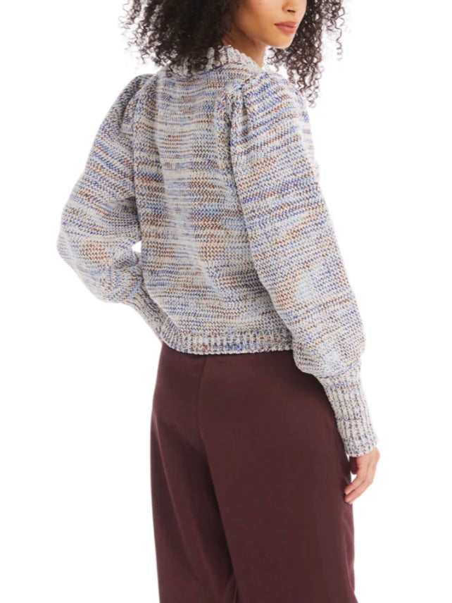 Allison Charlotte Sweater in Ivory/Blue