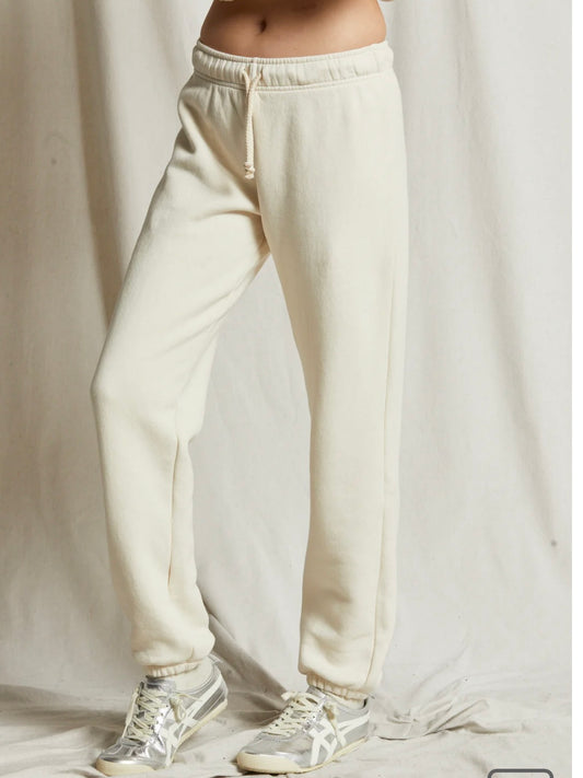 perfectwhitetee michelle fleece jogger in sugar