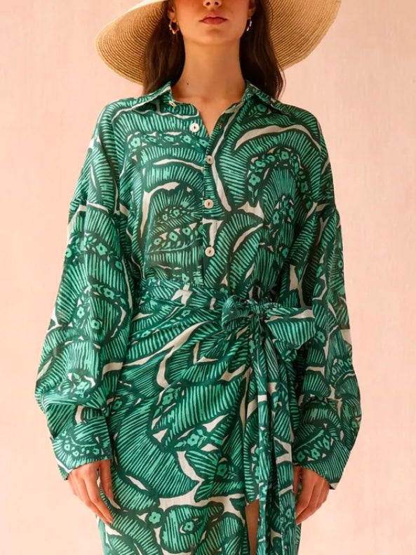 Omika Callista Blouse in Tibi Palm