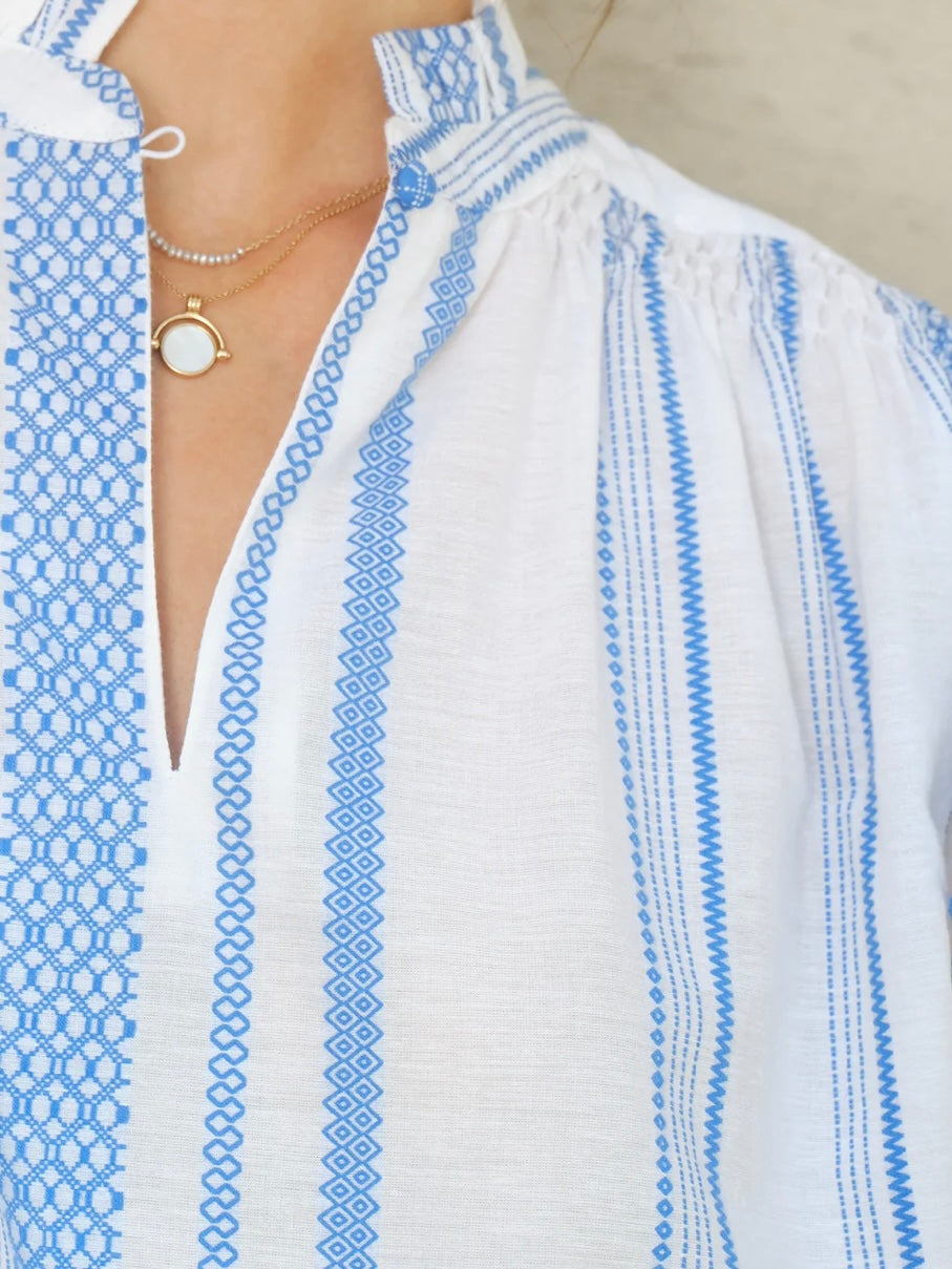 M.A.B.E Alma Top in Blue Stripe
