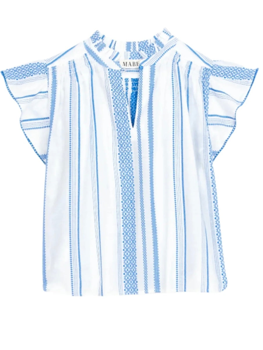 M.A.B.E Alma Top in Blue Stripe