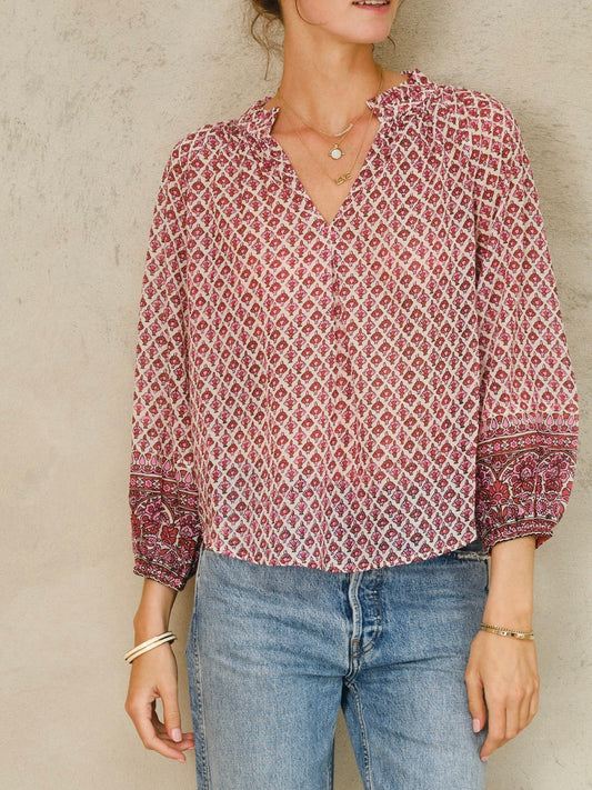 M.A.B.E Viti Long Sleeved Top in Pink
