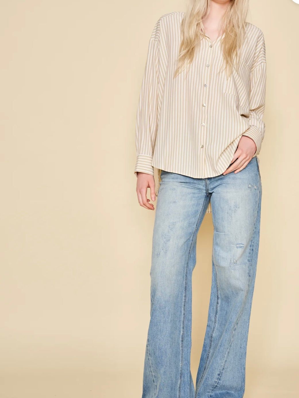 DRA Matera Top in Yellow Stripe