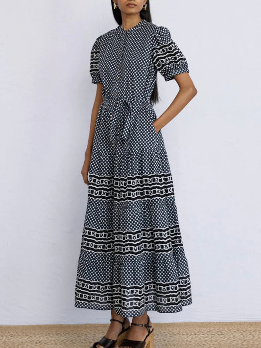 BANJANAN Saylor Dress Victorian Gingham Midnight