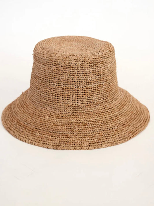 Hat Attack Chic Crochet Bucket Hat in Toast