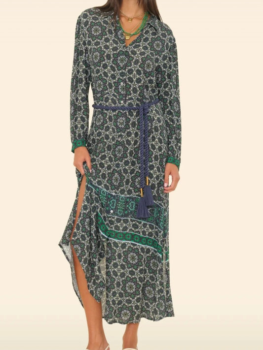XIRENA Navy Tile Annabelle Dress