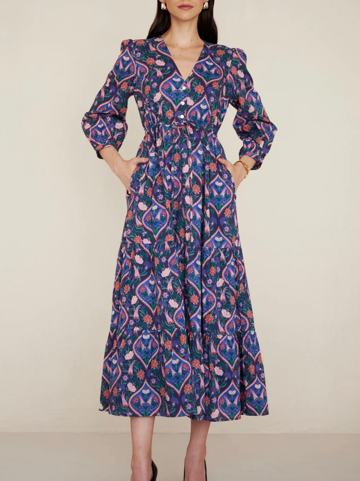 Banjanan Castor Dress Persian Tile Lapis