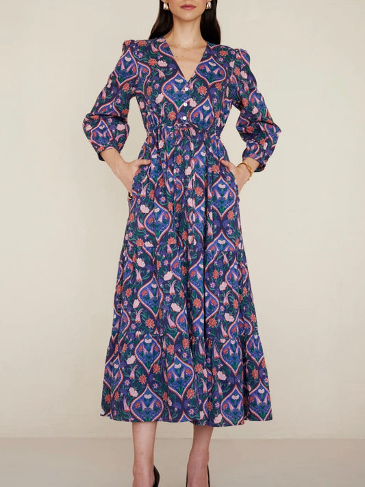 Banjanan Castor Dress Persian Tile Lapis