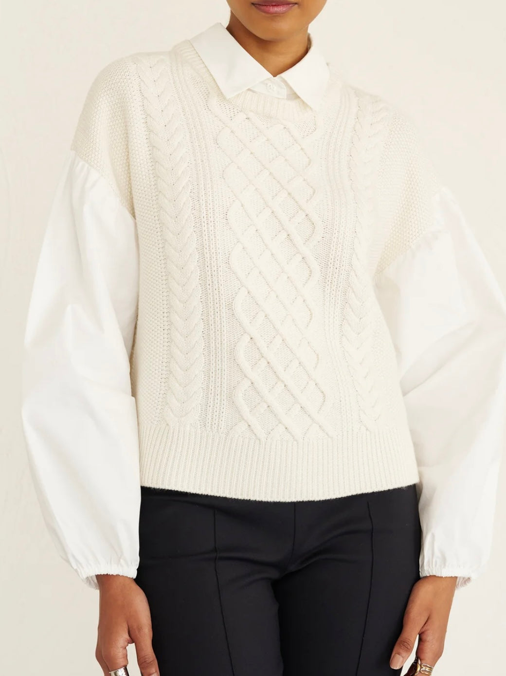 Banjanan Skye Cable Shirt Ivory
