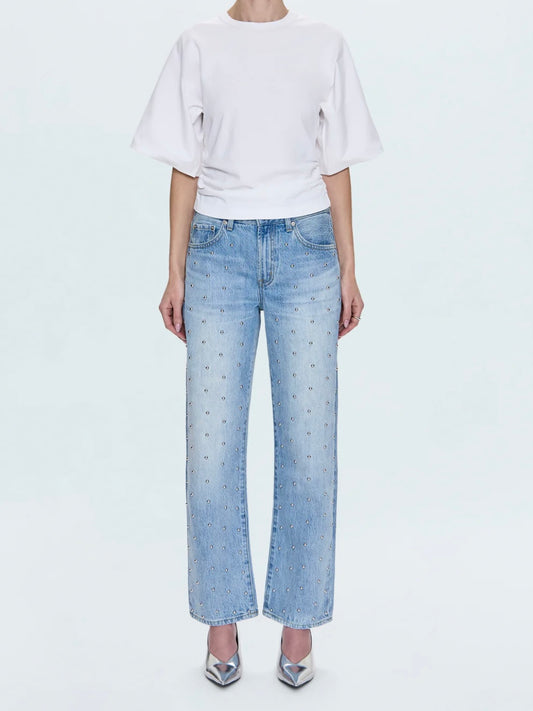 Pistola Lexi Mid Rise Bowed Straight Jean - Aries