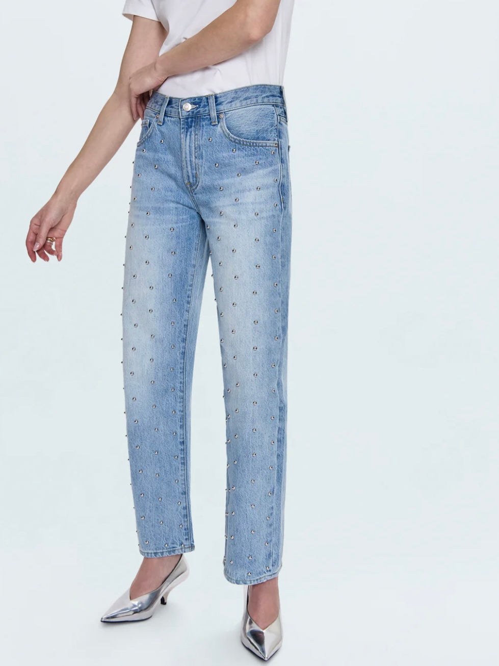 Pistola Lexi Mid Rise Bowed Straight Jean - Aries