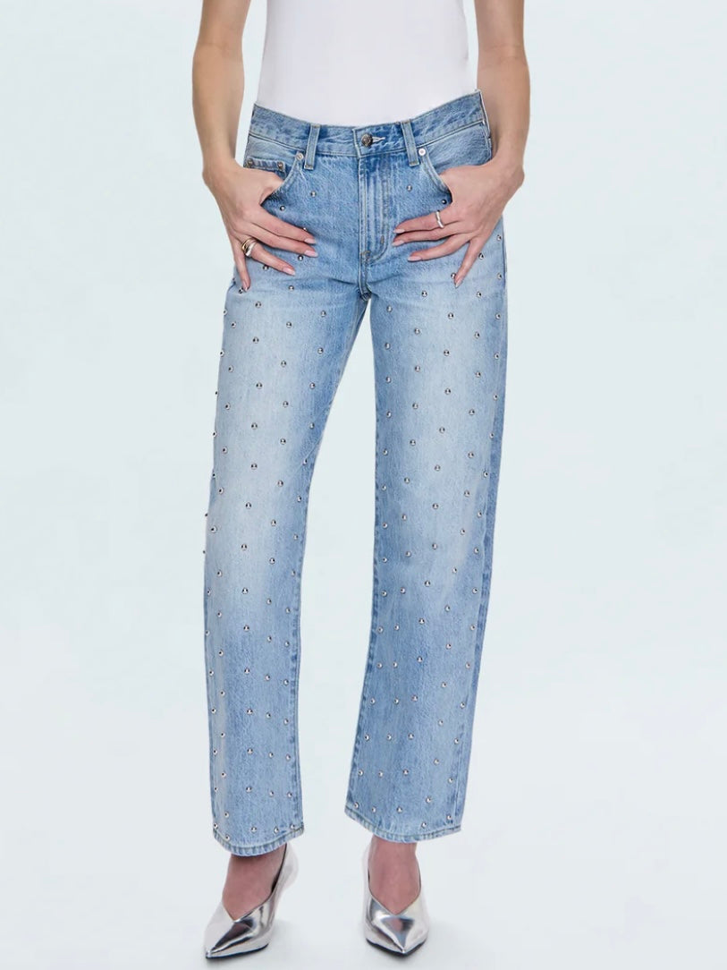 Pistola Lexi Mid Rise Bowed Straight Jean - Aries