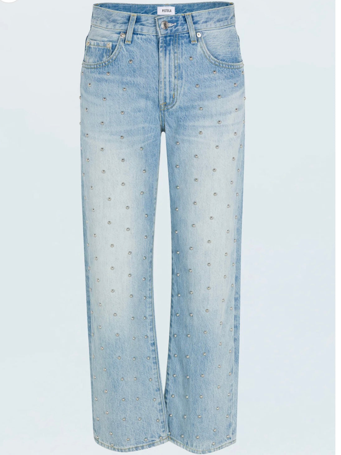 Pistola Lexi Mid Rise Bowed Straight Jean - Aries