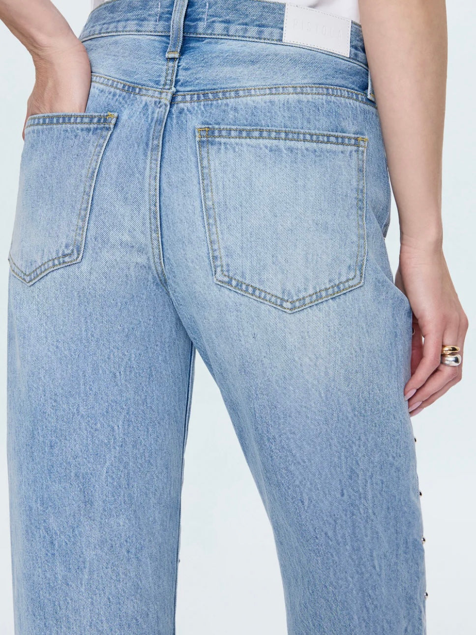 Pistola Lexi Mid Rise Bowed Straight Jean - Aries
