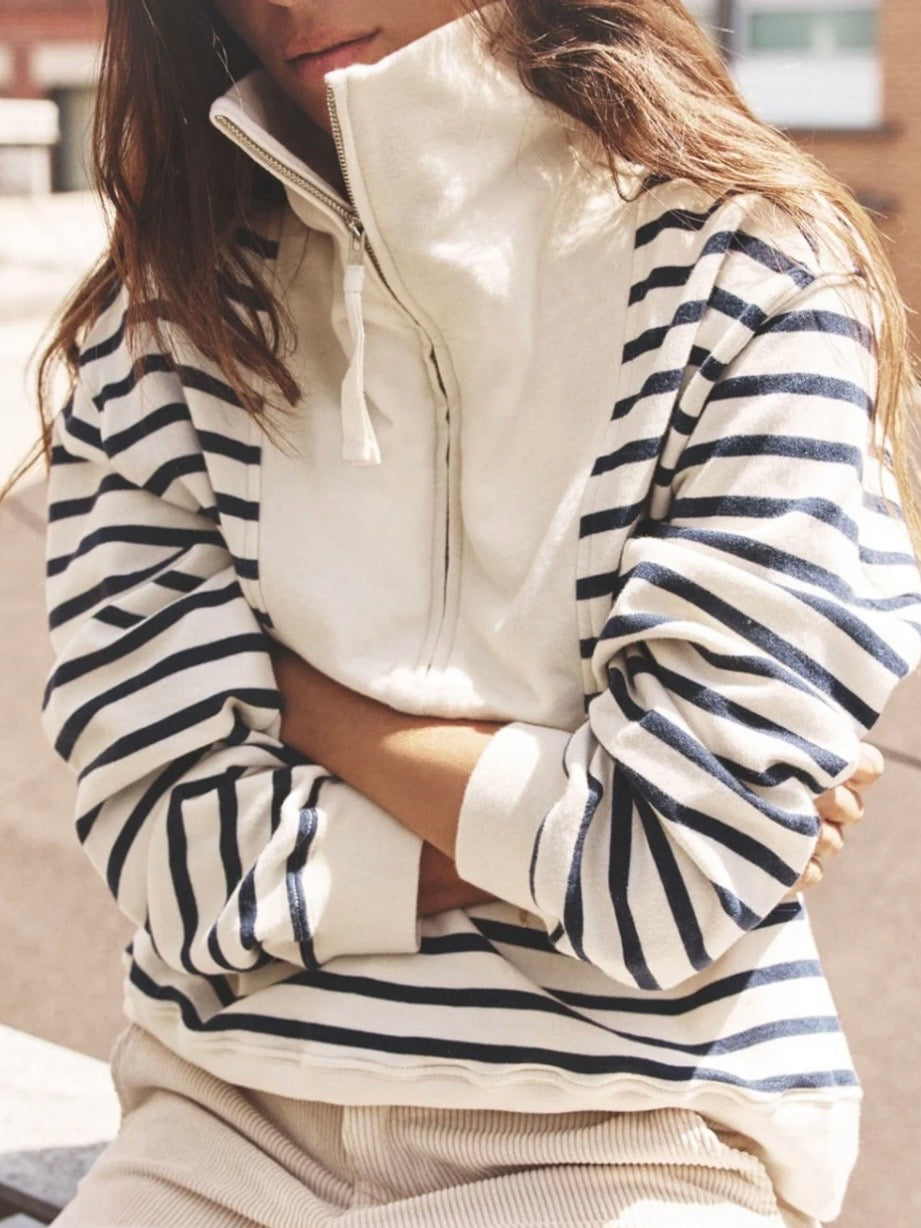 XIRENA Natural Stripe Kat Terry Sweatshirt