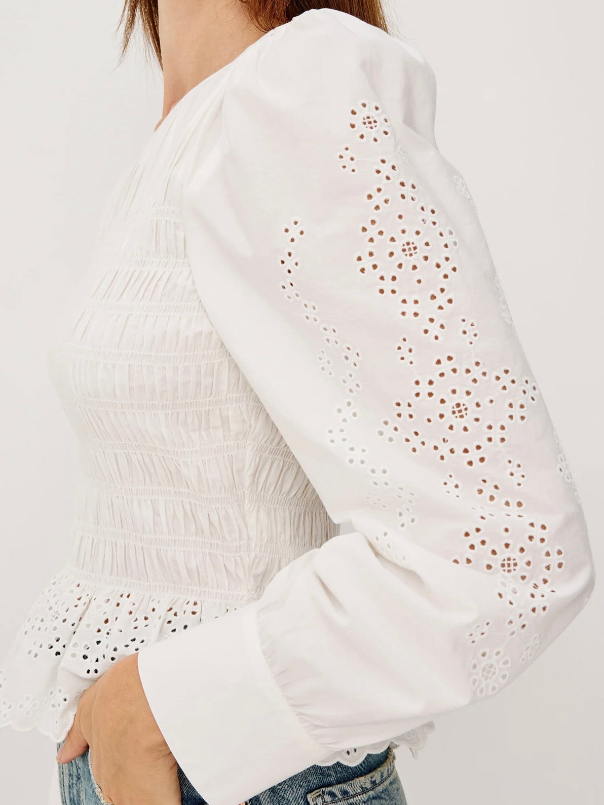 Rails Tabi Top White Embroidery