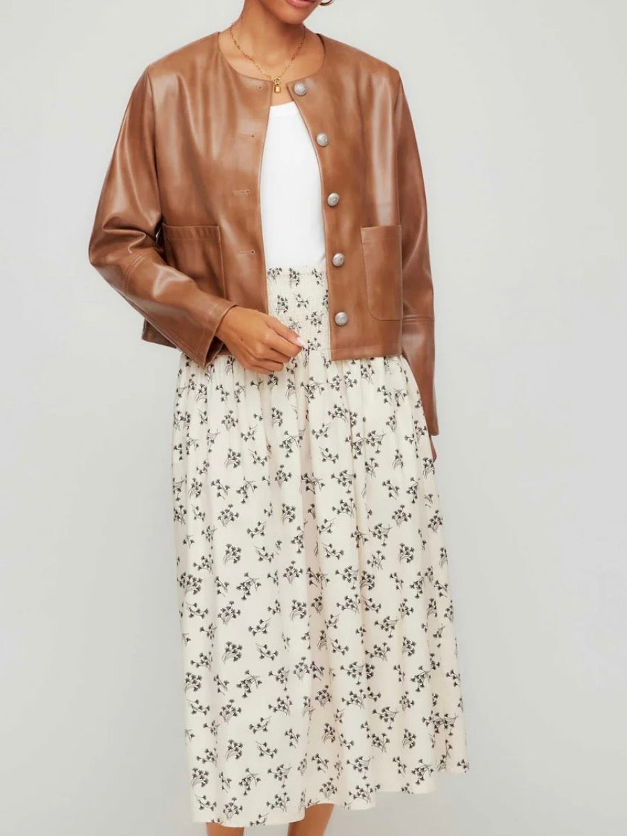 Fifteen Twenty Kaylyn Faux Leather Jacket Latte