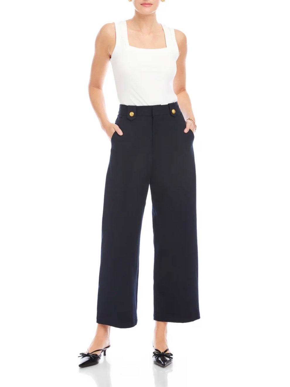 Fifteen Twenty Janice Cropped Wide-Leg Pants