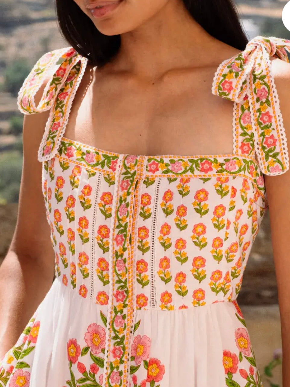 Pink City Prints Mixed Peony Elena Dress