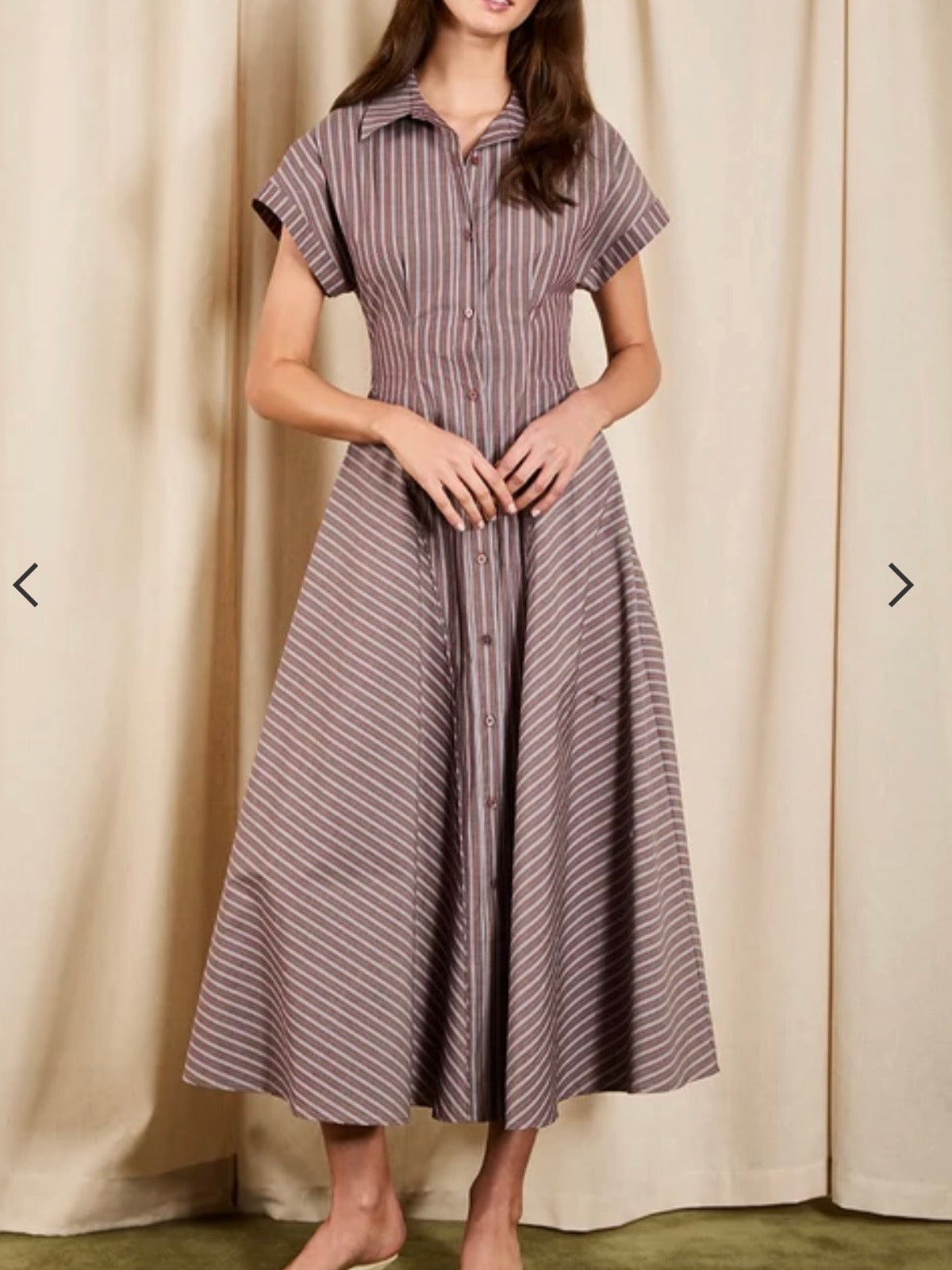 Saylor Jora Dress Chestnut Stripe
