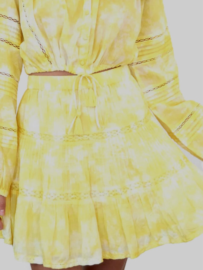Allison Emmie Skirt in Yellow Garment Dye